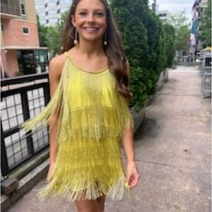 Yellow Fringe Dress